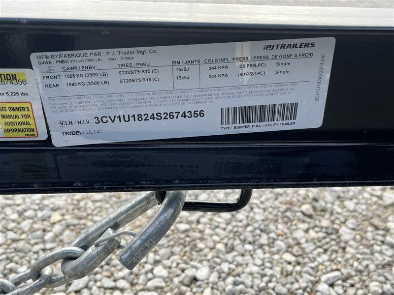 PJ83 X 14' Tandem Axle Channel Utility- UL7