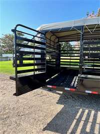 2023 Delco 24' x 6'8'' tarp top livestock trailer