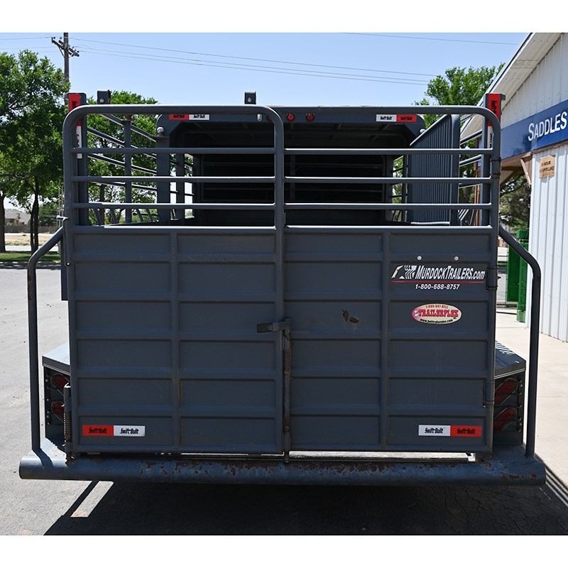 2015 Swift Built 6'8" x 14' Single Axle Half Top Stock Trailer