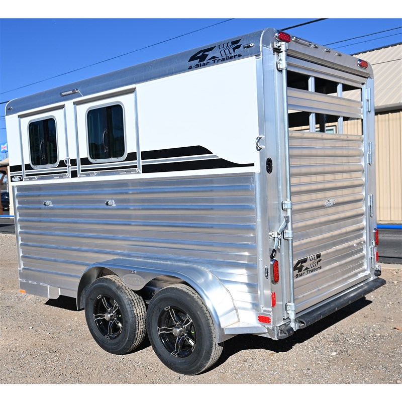 2027 4-star 2 horse bumper pull horse 11' trailer white skin