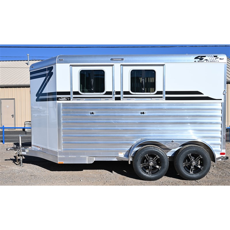 2027 4-star 2 horse bumper pull horse 11' trailer white skin