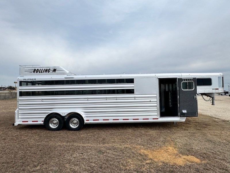 2026 Platinum Coach 5 horse stock combo trailer swing out saddle rack