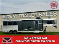 2025 3 horse Merhow  8312 RWSD Summit 3H w/ 12'SW Living Quarters