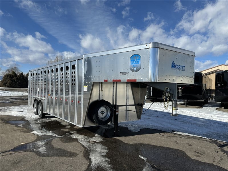 2024 Merritt 24' Straight Stock Cattle Barron 8K AXLES/8' WIDE