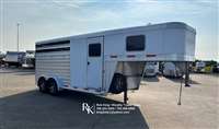 2020 3 horse Exiss Trailers 6'8"x17'x7' Tall 3H Slant Load