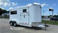 2026 2 horse Shadow Trailers 6'9"x17'x7'6" Tall 2H Straight Load / Side Ramp