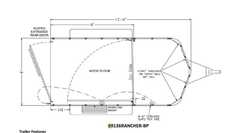 2027 Shadow 13'6" Aluminum Rancher Stock Trailer