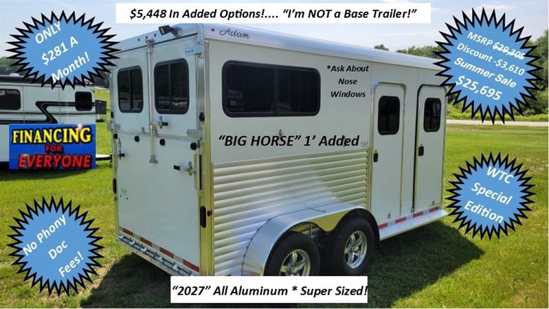 2027 Adam BIG Horse $5,448 Added Opts! WTC Spec Edit. $281Mo