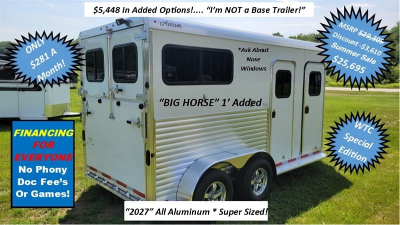 2027 Adam BIG Horse $5,448 Added Opts! WTC Spec Edit. $281Mo