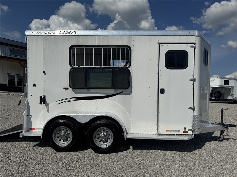 2020 Trailers Usa 2 horse slant, all aluminum, ramp