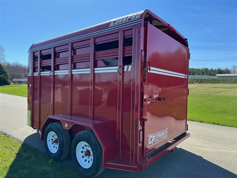 2024 CornPro 2 horse slant stock combo bumper pull trailer