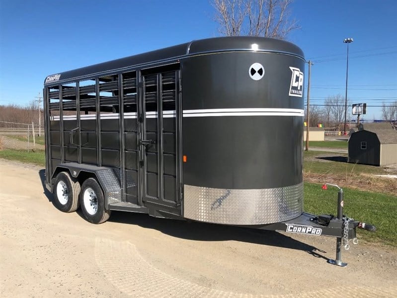 2026 Corn Pro  16' Stock Bumper Pull Trailer ~ 7' Tall ~ Gray 