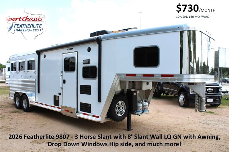 2026 Featherlite 9807 - 3H - 8' SW LQ