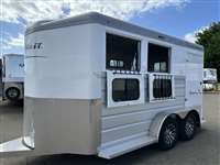 2024 2 horse Trails West Sierra 2H BP - Broom Closet - Swing Saddle Rack