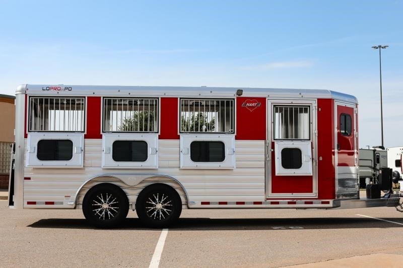 2024 Hart x8pb convertible 50/50 to 60/40 pen trailer - demo