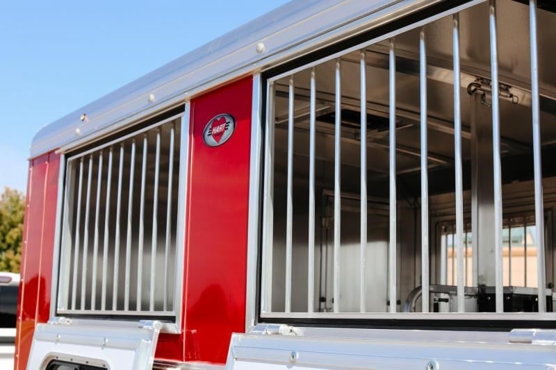 2024 Hart x8pb convertible 50/50 to 60/40 pen trailer - demo