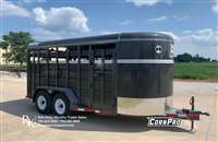 2026 Stock horse Corn Pro Trailers 6'8"x16'x6'6" Tall HD Livestock