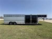 2026 Stock horse Exiss STC 8024 24x8 Stock Combo Trailer w/Hydraulic Jack